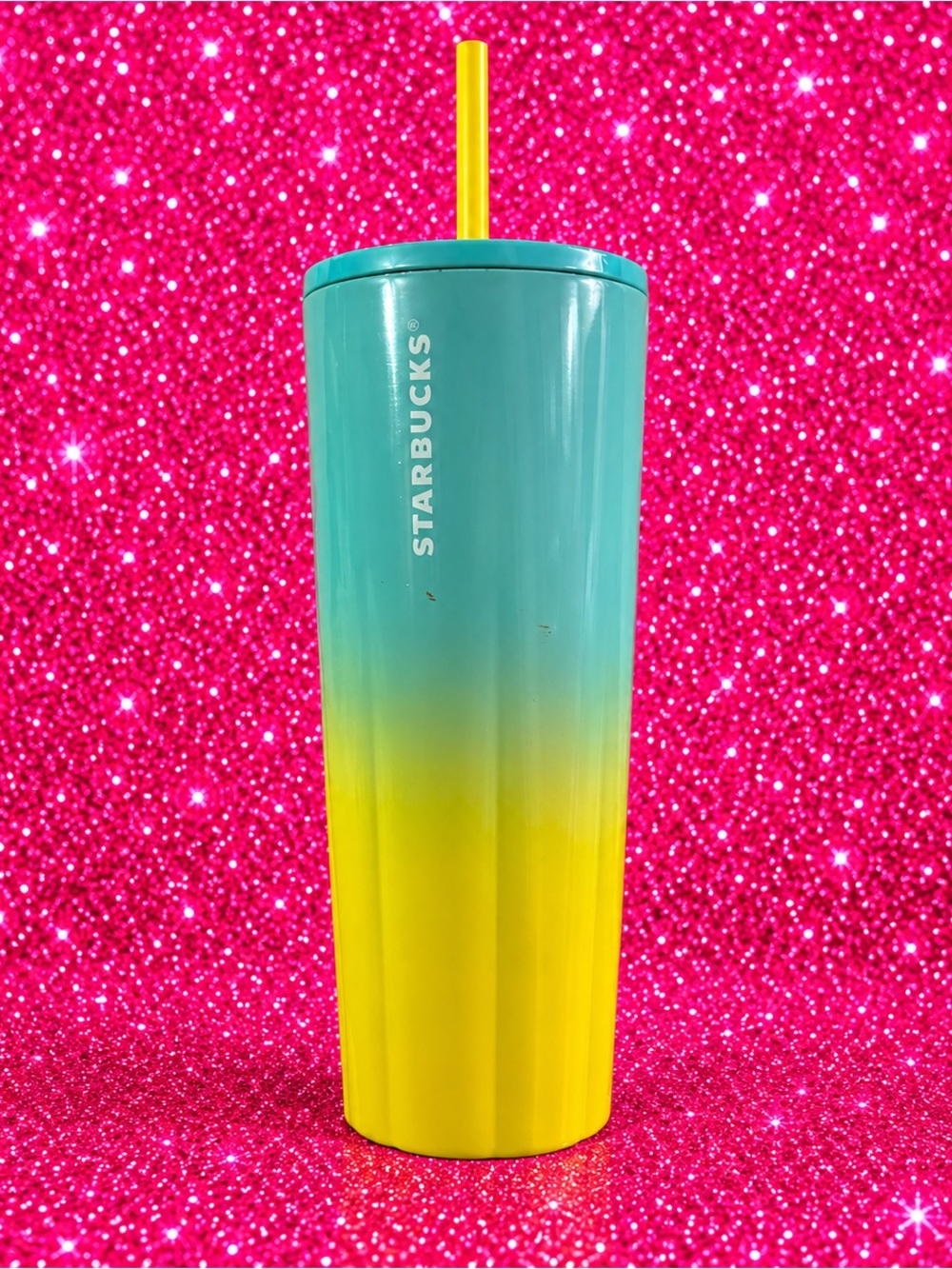 Drink Tumbler on Glitter Background